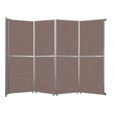 Versare Operable Wall Folding Room Divider 15'7" x 12'3" Latte Fabric 1070413-2